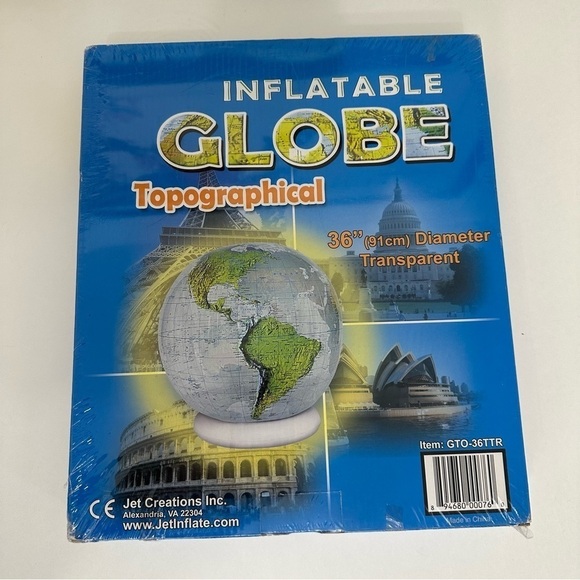 Jet Creations Other - Topographical Inflatable Globe 36” NEW IN BOX